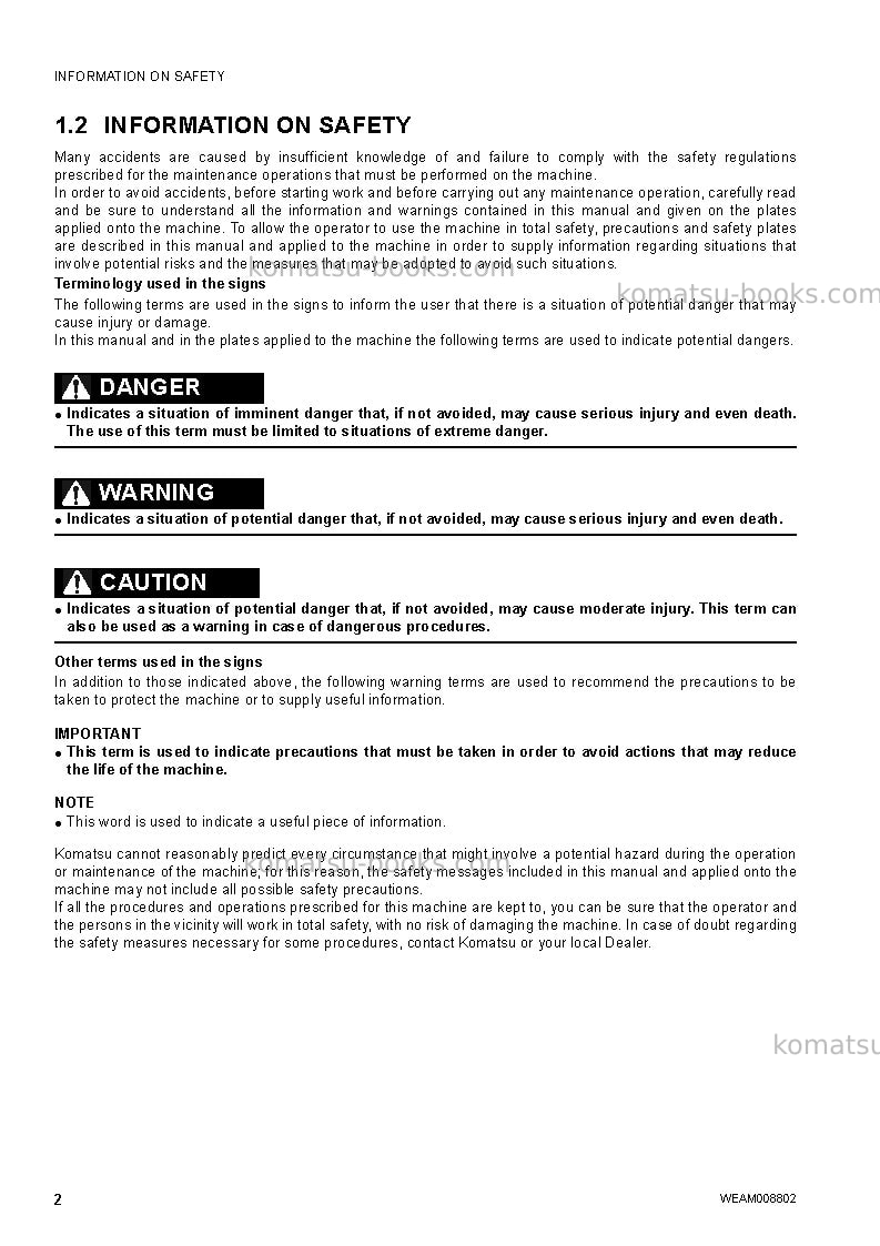 Komatsu wb97r-5ita-tier 3 Operation manual cover Page 4 Komatsu wb97r-5ita-tier 3 Operation manual cover Page 4