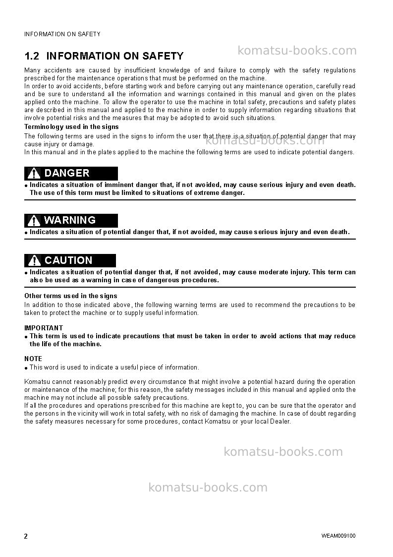 Komatsu wb91r-5ita-tier 3 Operation manual cover Page 4 Komatsu wb91r-5ita-tier 3 Operation manual cover Page 4