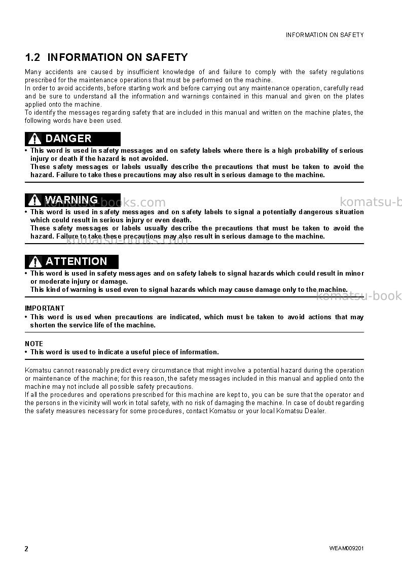 Komatsu wh609-1ita-tier 3 Operation manual cover Page 4 Komatsu wh609-1ita-tier 3 Operation manual cover Page 4
