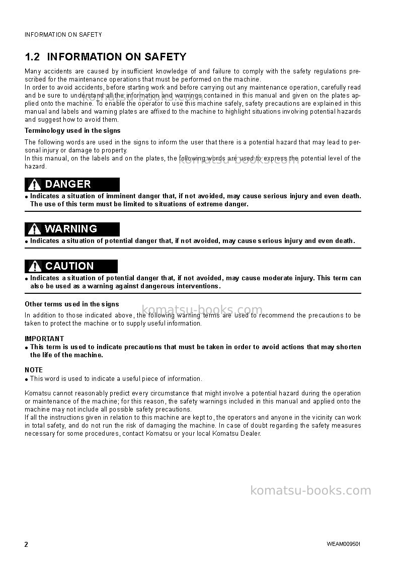 Komatsu pc26mr-3ita Operation manual cover Page 4 Komatsu pc26mr-3ita Operation manual cover Page 4