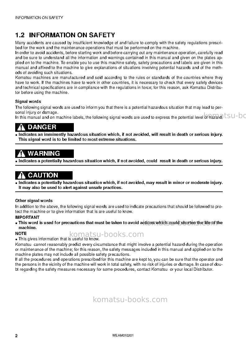Komatsu sk510-5ita Operation manual cover Page 4