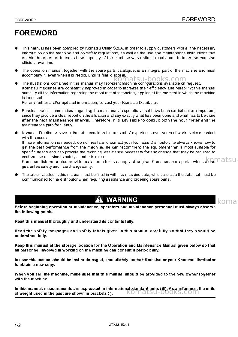 Komatsu pc35mr-3ita Operation manual cover Page 4 Komatsu pc35mr-3ita Operation manual cover Page 4