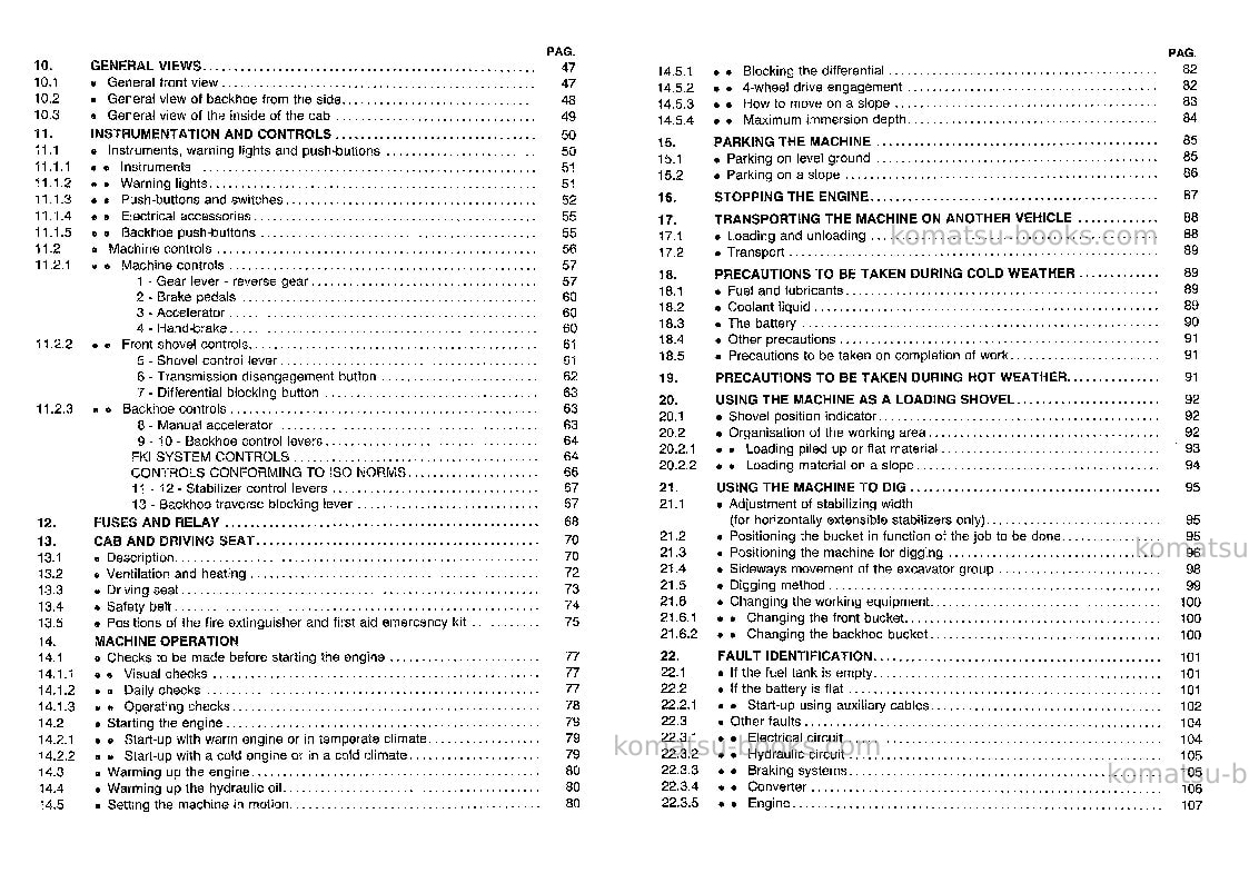 Komatsu wb97r-1ita Operation manual cover Page 4 Komatsu wb97r-1ita Operation manual cover Page 4