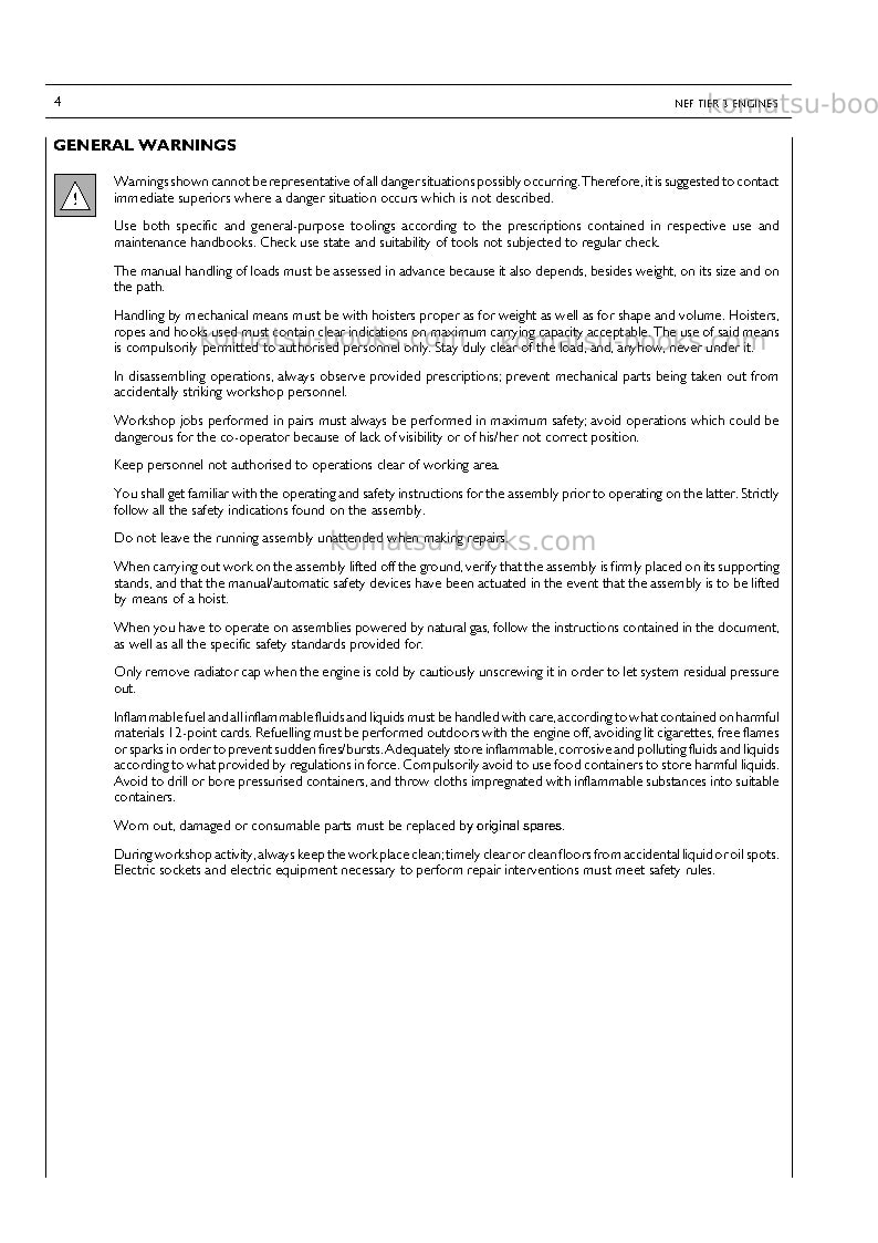 Komatsu saa4d104e-1ita-engine Repair & maintenance cover Page 4 Komatsu saa4d104e-1ita-engine Repair & maintenance cover Page 4