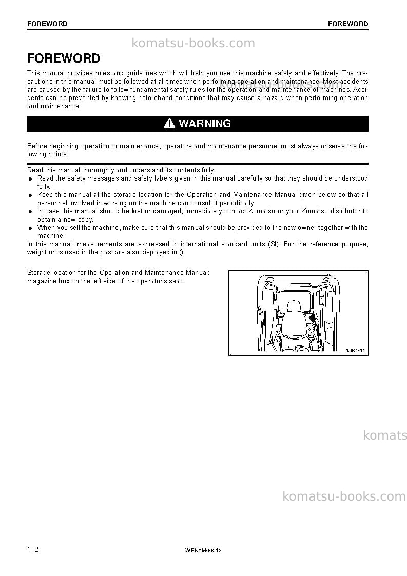 Komatsu pc138us-10ita Operation manual cover Page 4