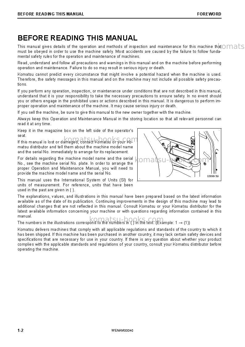 Komatsu pc88mr-10ita Operation manual cover Page 4 Komatsu pc88mr-10ita Operation manual cover Page 4