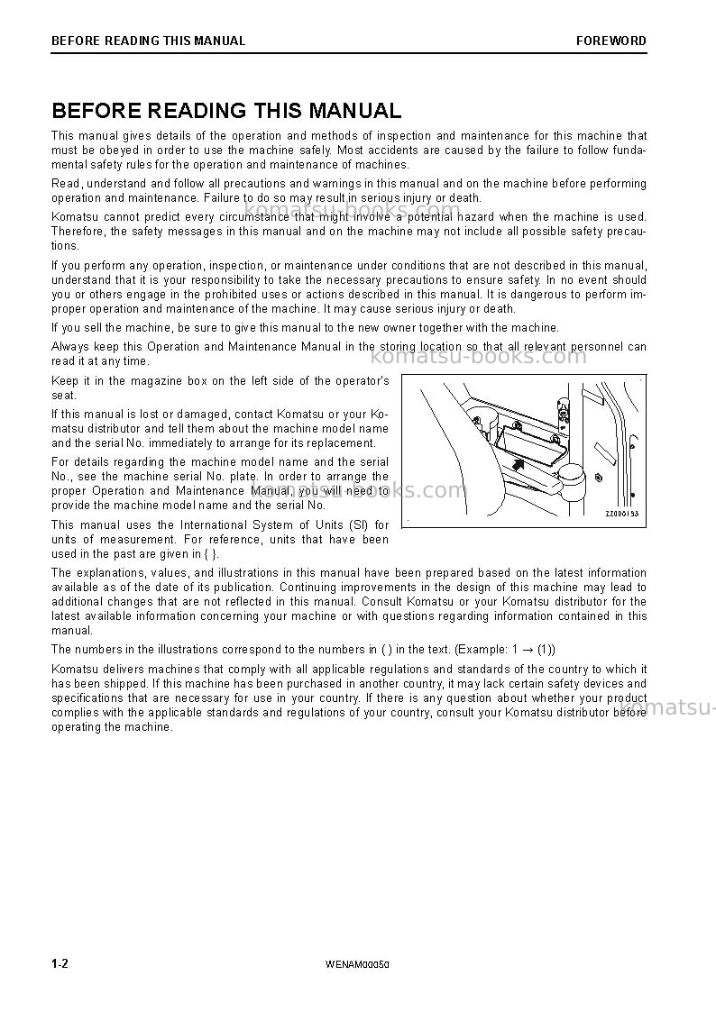 Komatsu pc78us-10jpn Operation manual cover Page 4 Komatsu pc78us-10jpn Operation manual cover Page 4