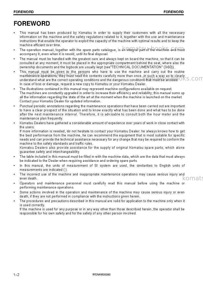 Komatsu wb97r-5ita-tier 3 Operation manual cover Page 4