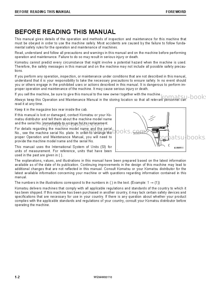 Komatsu pc138us-11ita Operation manual cover Page 4