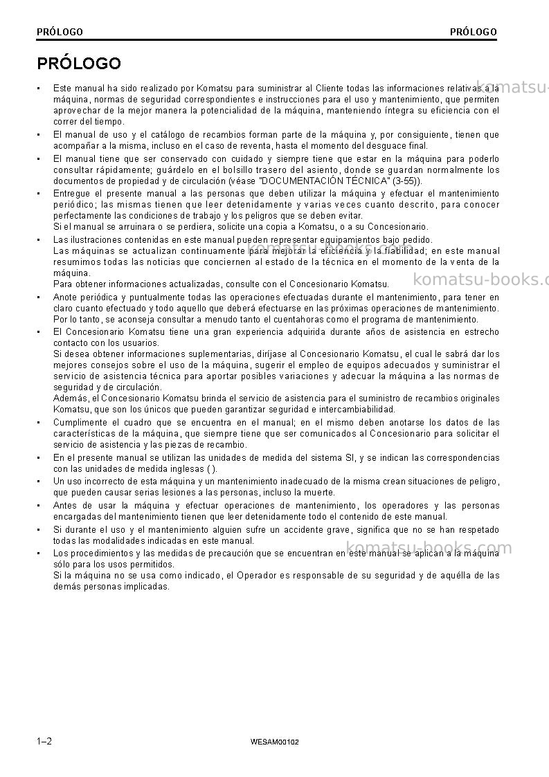 Komatsu wb93r-5ita-tier 3 Manual de operación cover Page 4