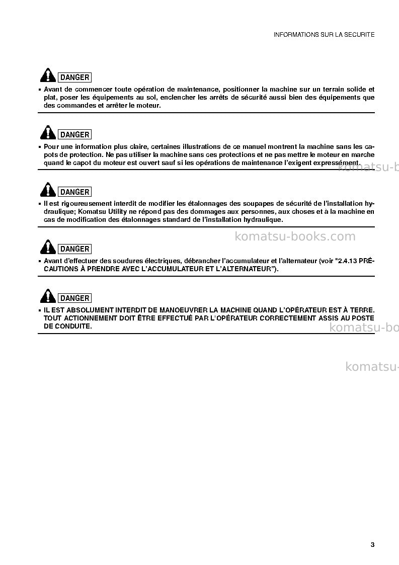 Komatsu pc78us-6ita Manuel d'utilisation couverture Page 4 Komatsu pc78us-6ita Manuel d'utilisation couverture Page 4