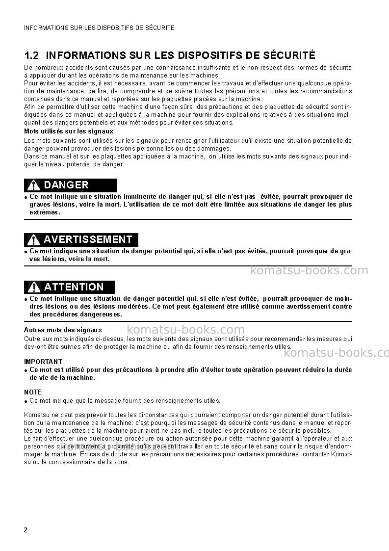Komatsu sk1020-5ita Manuel d'utilisation couverture Page 4 Komatsu sk1020-5ita Manuel d'utilisation couverture Page 4