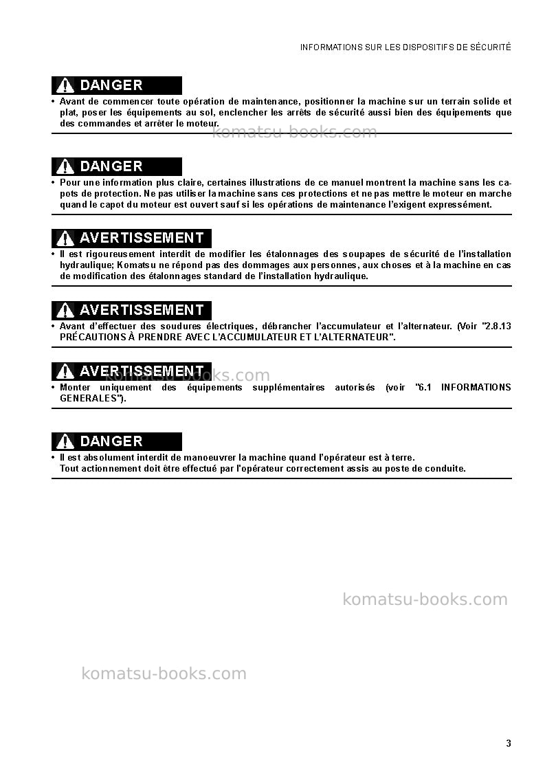 Komatsu pc18mr-2jpn Manuel d'utilisation couverture Page 4