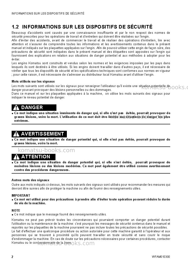 Komatsu sk714-5ita-/ Manuel d'utilisation couverture Page 4