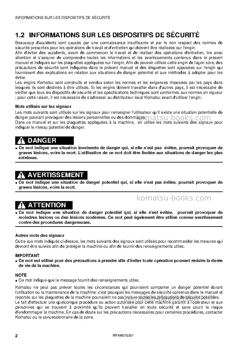 Komatsu sk714-5ita-/ Manuel d'utilisation couverture Page 4 Komatsu sk714-5ita-/ Manuel d'utilisation couverture Page 4