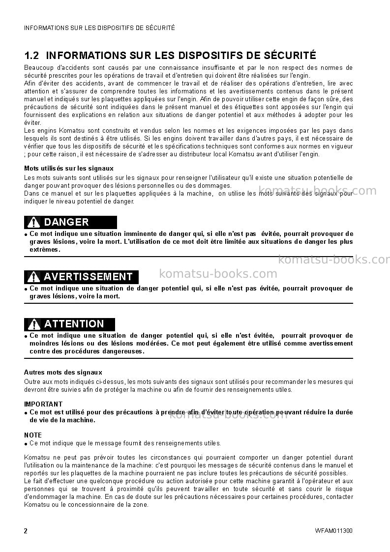 Komatsu ck35-1ita Manuel d'utilisation couverture Page 4 Komatsu ck35-1ita Manuel d'utilisation couverture Page 4