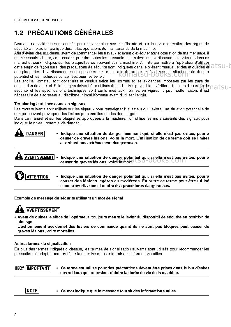 Komatsu pc09-1ita Manuel d'utilisation couverture Page 4 Komatsu pc09-1ita Manuel d'utilisation couverture Page 4