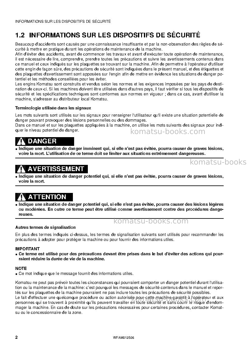 Komatsu pc26mr-3ita Manuel d'utilisation couverture Page 4 Komatsu pc26mr-3ita Manuel d'utilisation couverture Page 4