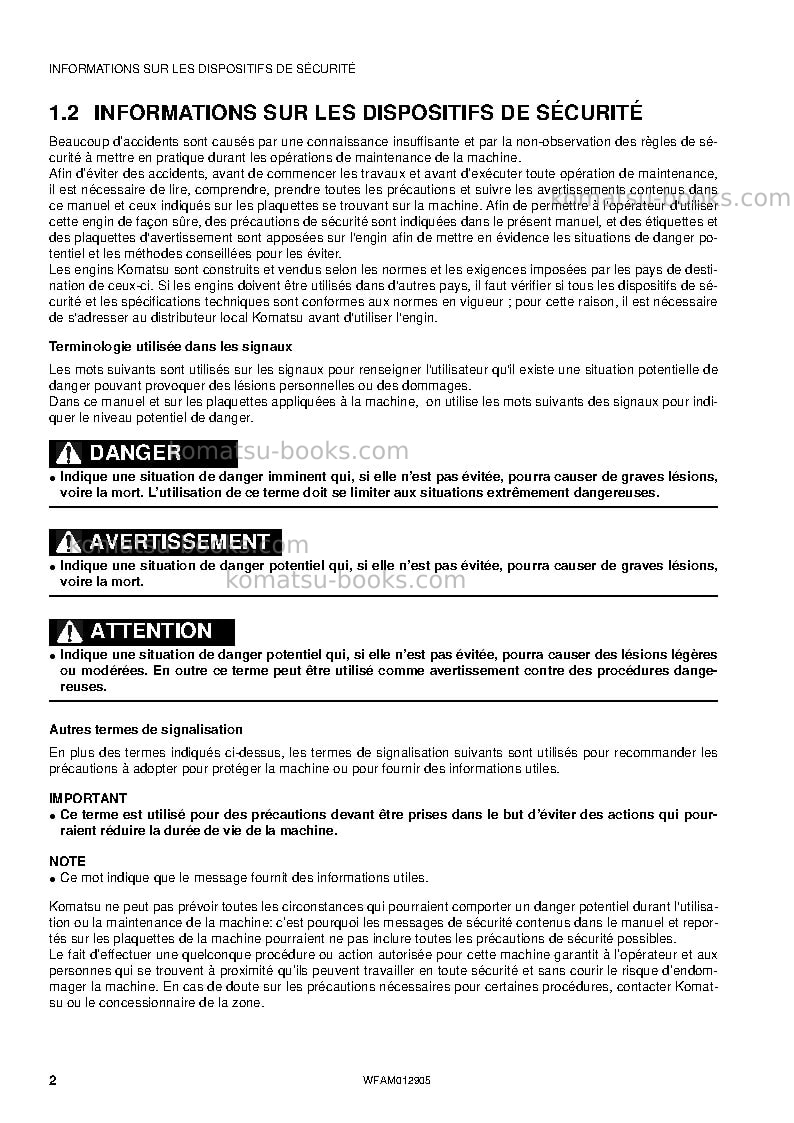Komatsu pc80mr-3ita Manuel d'utilisation couverture Page 4