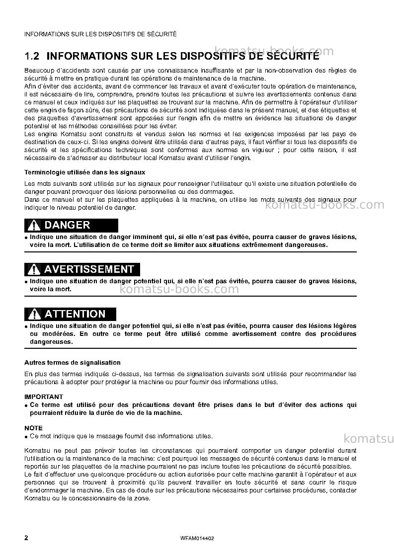 Komatsu pc55mr-3ita Manuel d'utilisation couverture Page 4