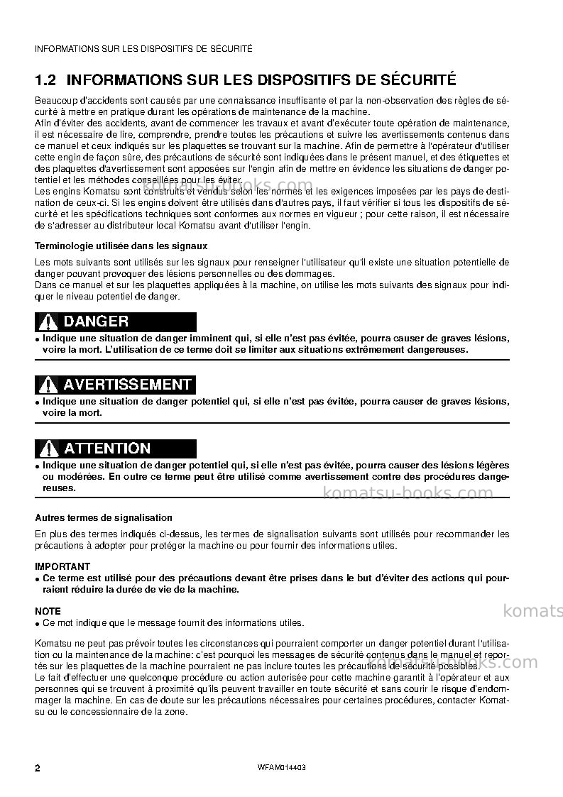 Komatsu pc55mr-3ita Manuel d'utilisation couverture Page 4