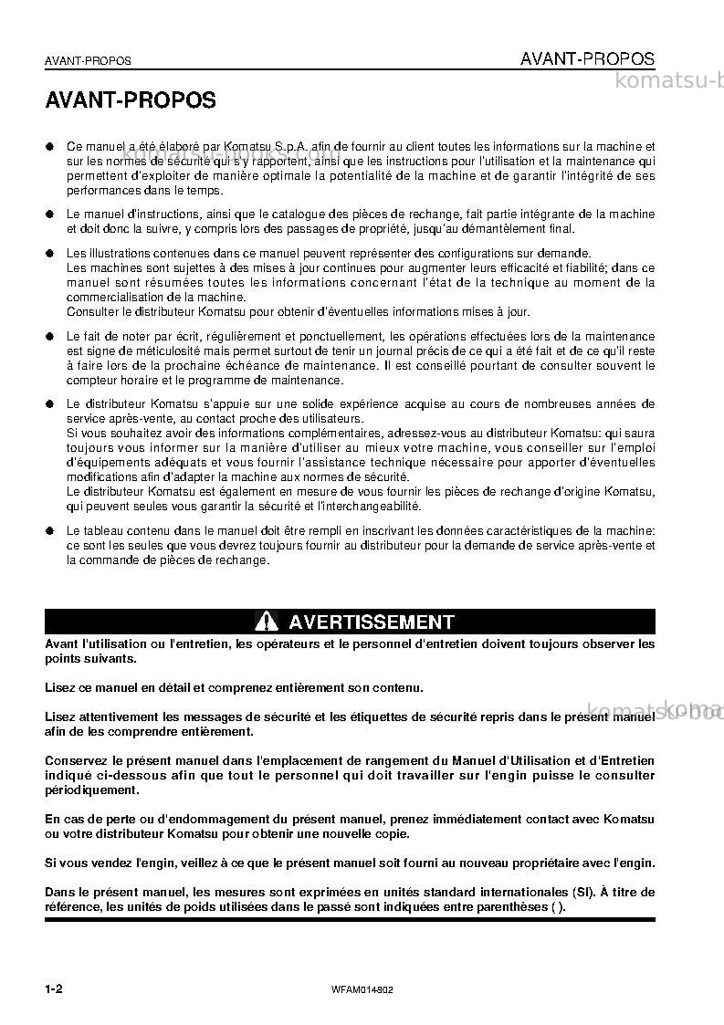 Komatsu pc118mr-8ita Manuel d'utilisation couverture Page 4