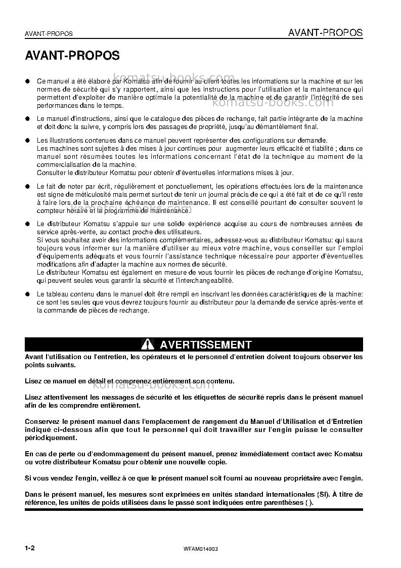 Komatsu pw118mr-8ita Manuel d'utilisation couverture Page 4 Komatsu pw118mr-8ita Manuel d'utilisation couverture Page 4