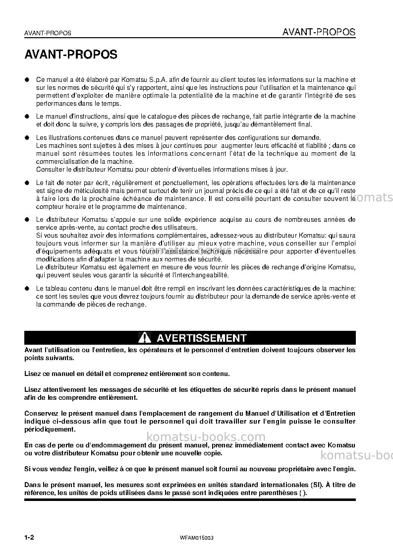 Komatsu pw98mr-8ita Manuel d'utilisation couverture Page 4