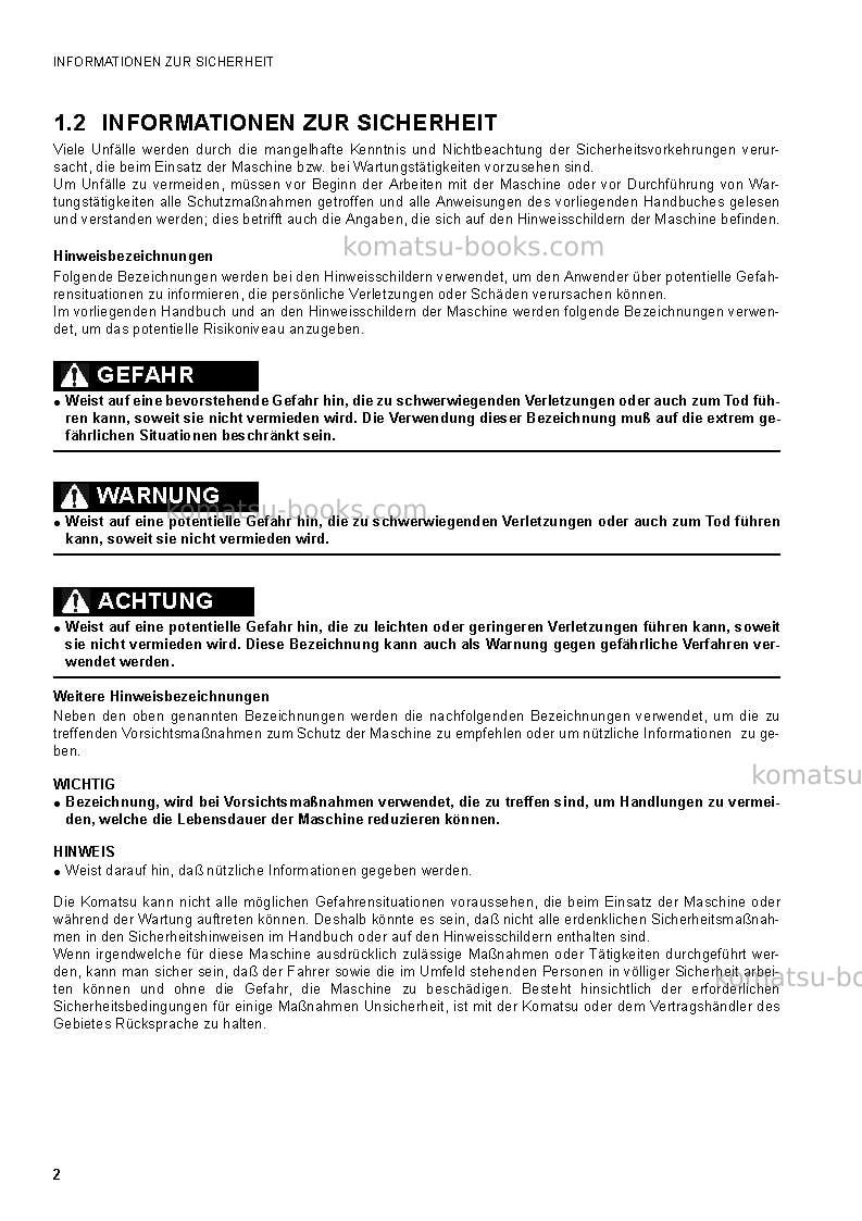 Komatsu sk1026-5ita Betriebsanleitung Titelseite Seite 4 Komatsu sk1026-5ita Betriebsanleitung Titelseite Seite 4