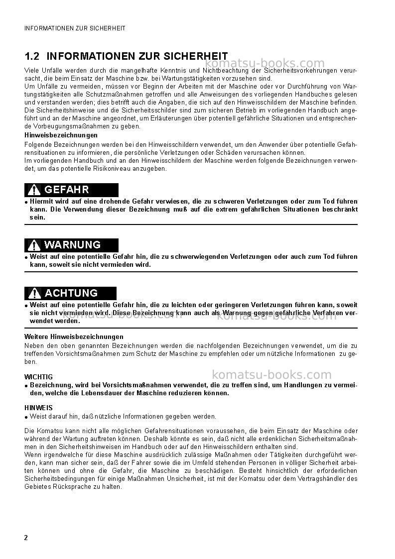 Komatsu ck20-1ita Betriebsanleitung Titelseite Seite 4 Komatsu ck20-1ita Betriebsanleitung Titelseite Seite 4