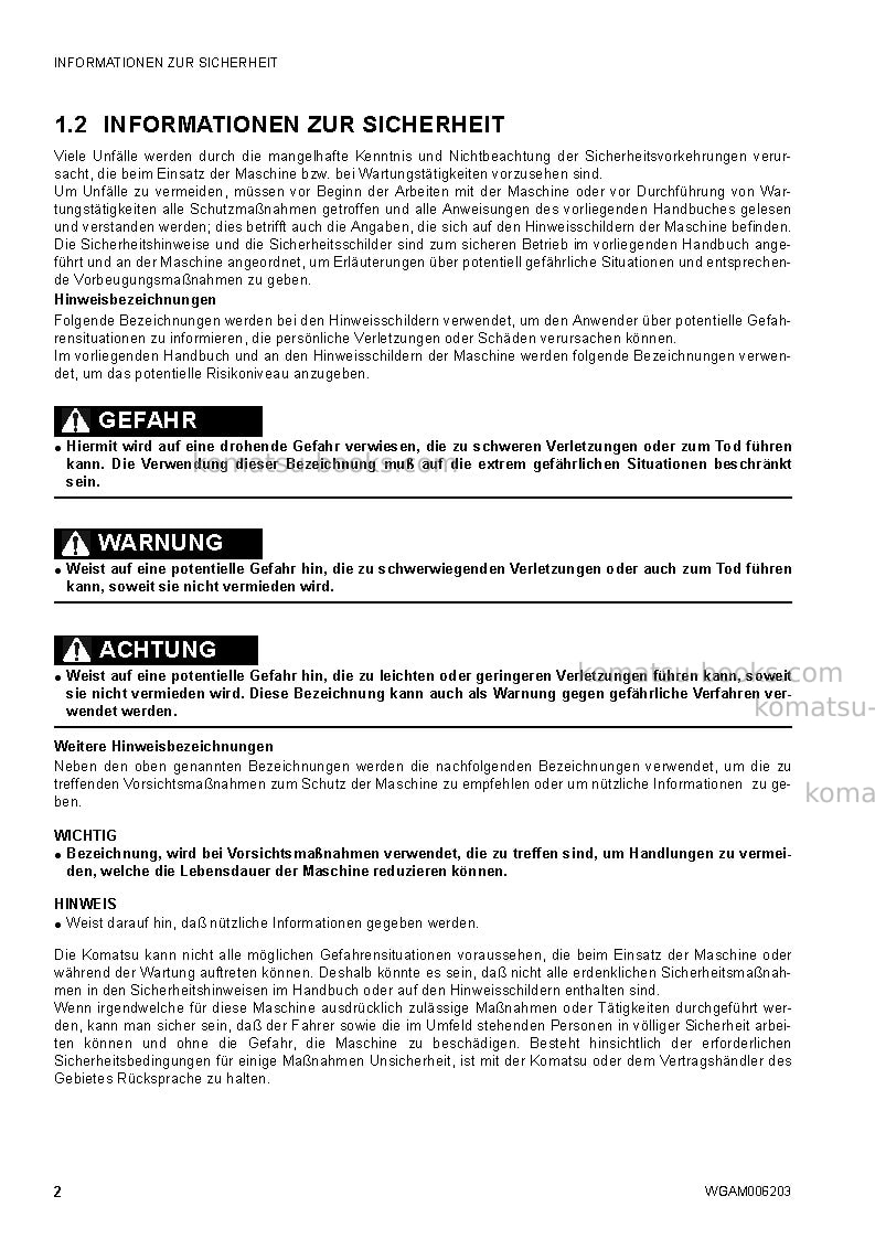 Komatsu ck30-1ita Betriebsanleitung Titelseite Seite 4 Komatsu ck30-1ita Betriebsanleitung Titelseite Seite 4