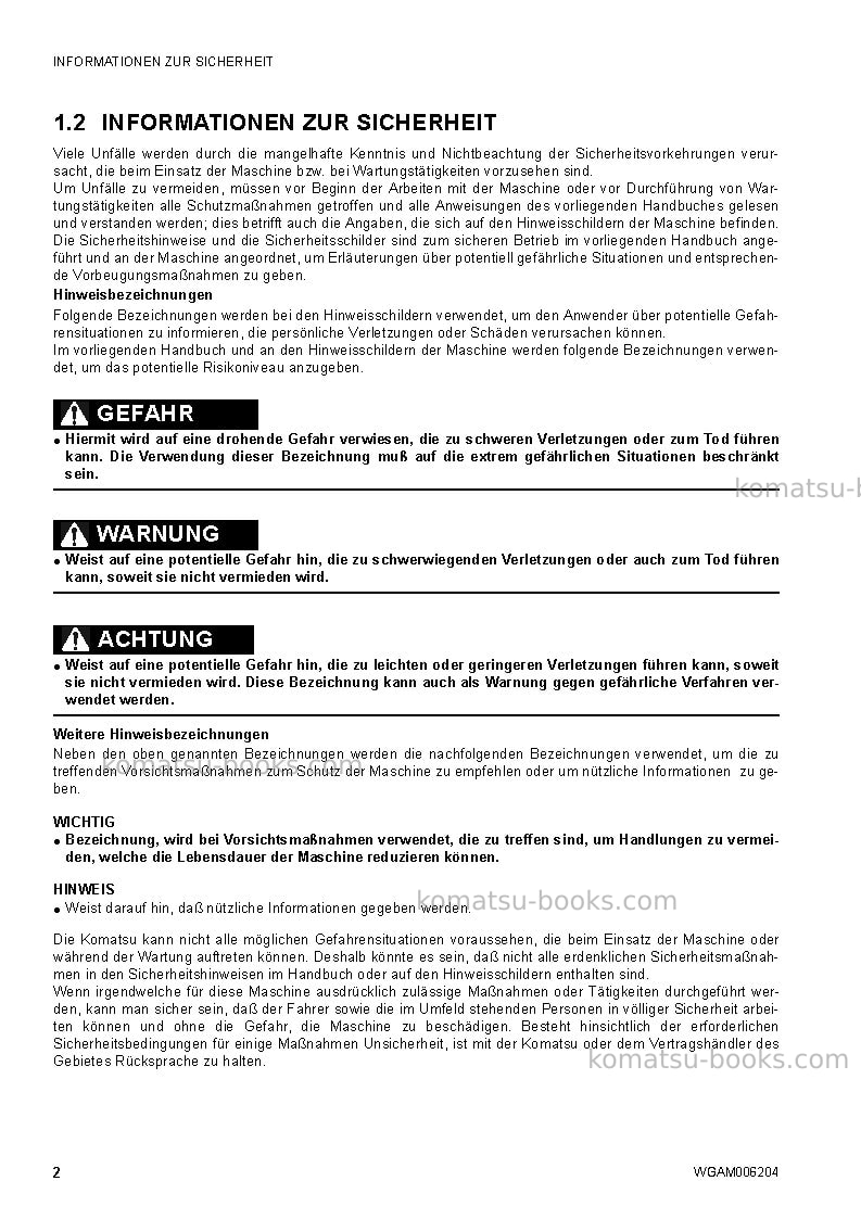 Komatsu ck30-1ita Betriebsanleitung Titelseite Seite 4 Komatsu ck30-1ita Betriebsanleitung Titelseite Seite 4