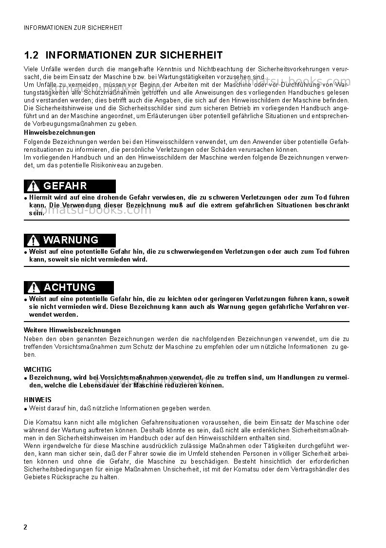 Komatsu ck25-1ita Betriebsanleitung Titelseite Seite 4 Komatsu ck25-1ita Betriebsanleitung Titelseite Seite 4