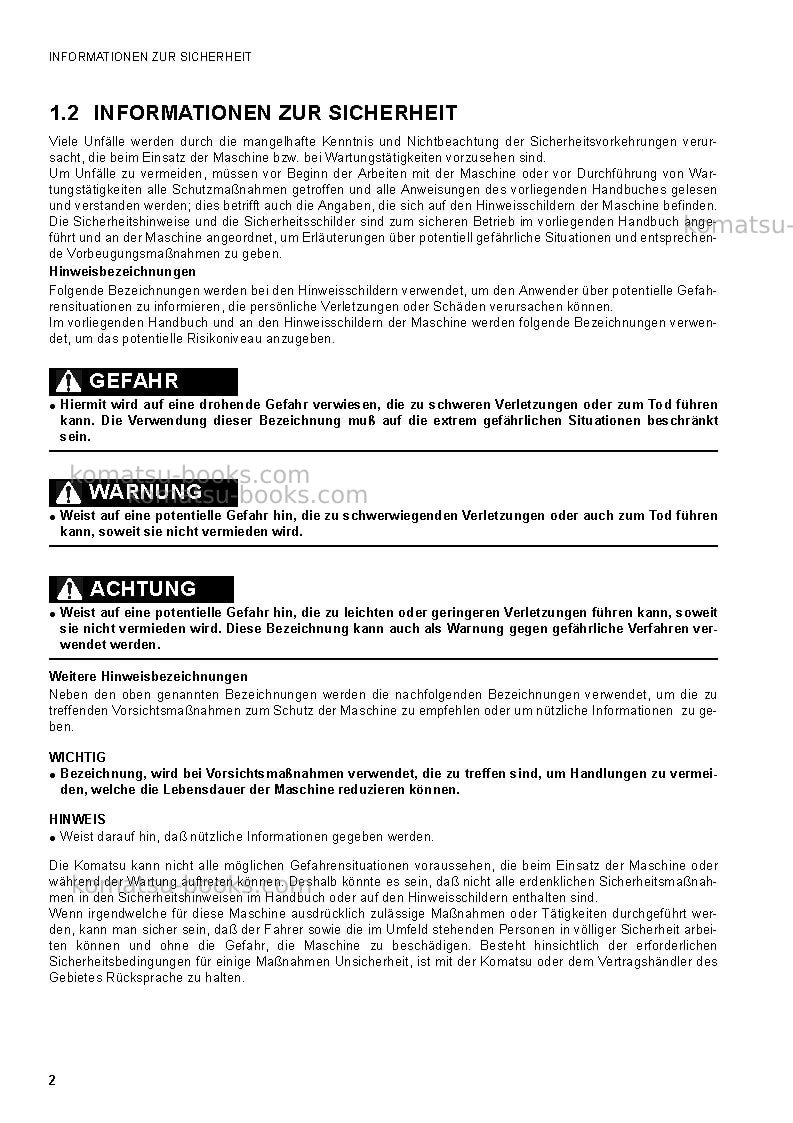 Komatsu ck35-1ita Betriebsanleitung Titelseite Seite 4 Komatsu ck35-1ita Betriebsanleitung Titelseite Seite 4