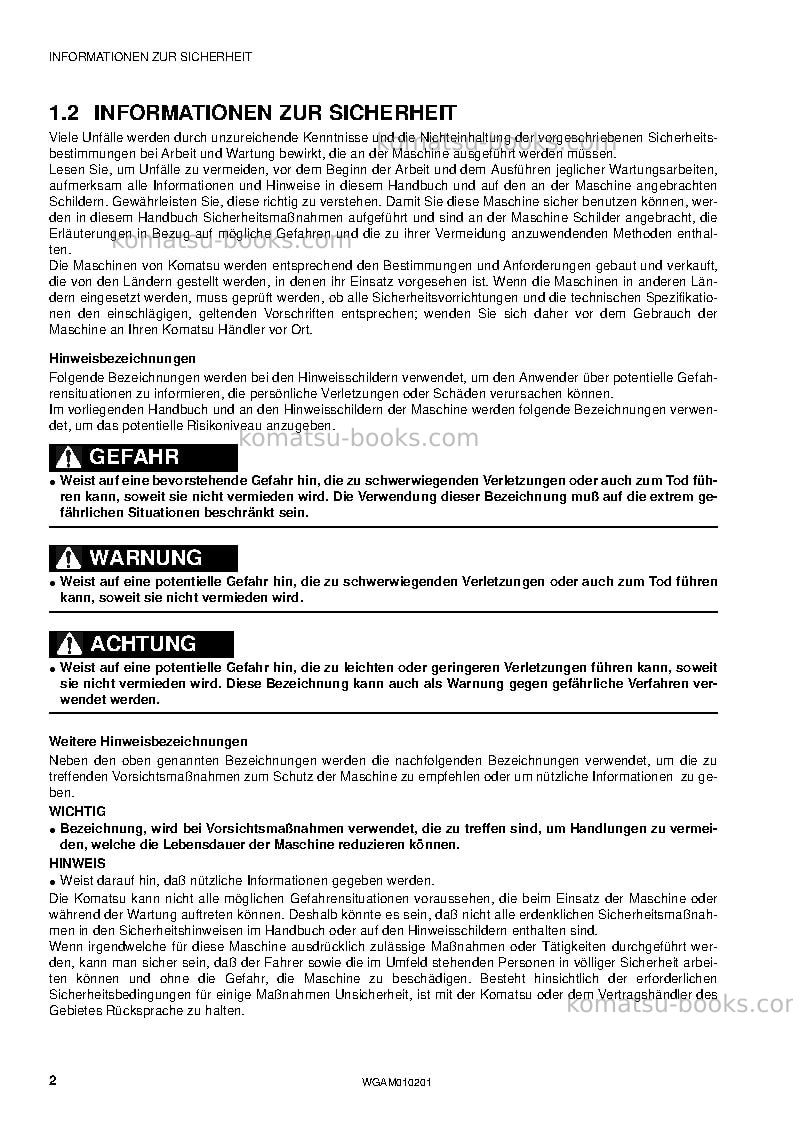 Komatsu sk510-5ita Betriebsanleitung Titelseite Seite 4 Komatsu sk510-5ita Betriebsanleitung Titelseite Seite 4