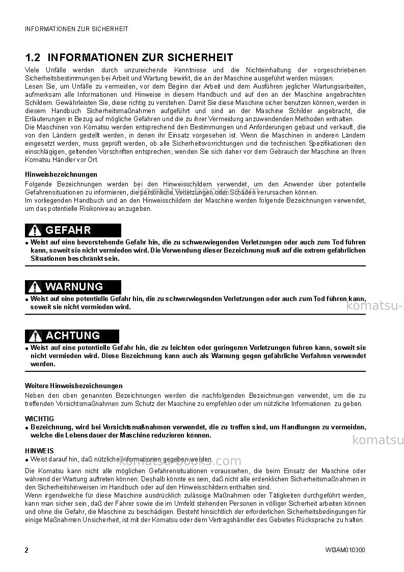 Komatsu sk714-5ita-/ Betriebsanleitung Titelseite Seite 4 Komatsu sk714-5ita-/ Betriebsanleitung Titelseite Seite 4