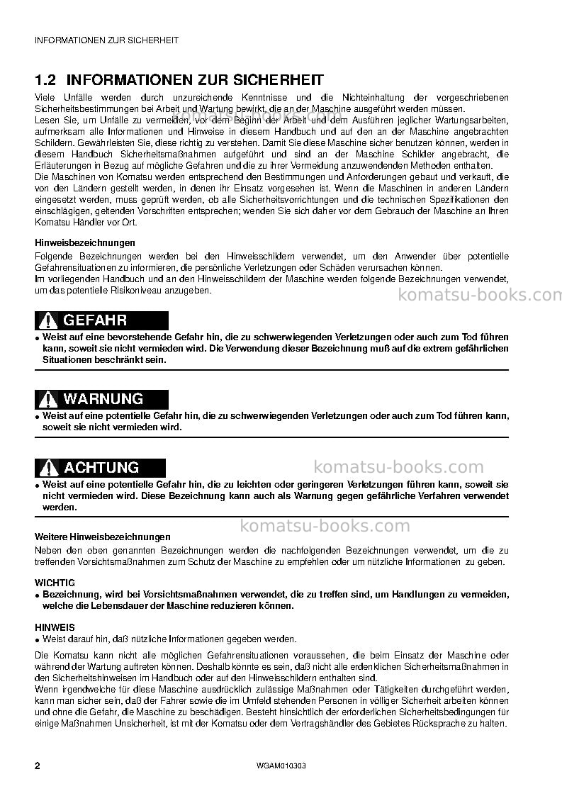 Komatsu sk714-5ita-/ Betriebsanleitung Titelseite Seite 4 Komatsu sk714-5ita-/ Betriebsanleitung Titelseite Seite 4