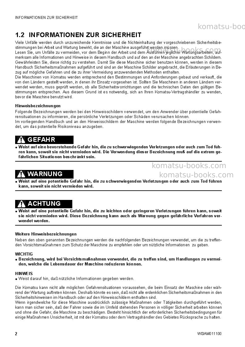Komatsu ck25-1ita Betriebsanleitung Titelseite Seite 4