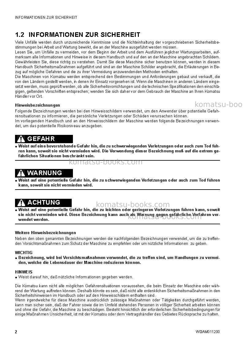 Komatsu ck30-1ita Betriebsanleitung Titelseite Seite 4 Komatsu ck30-1ita Betriebsanleitung Titelseite Seite 4