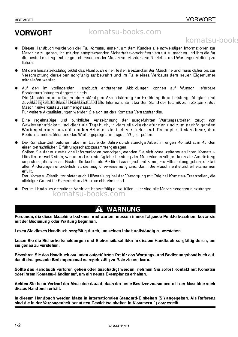 Komatsu pc09-1ita Betriebsanleitung Titelseite Seite 4 Komatsu pc09-1ita Betriebsanleitung Titelseite Seite 4