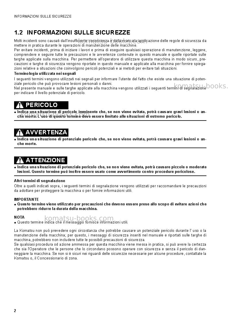 Komatsu ck30-1ita Manuale operativo copertina Pagina 4 Komatsu ck30-1ita Manuale operativo copertina Pagina 4