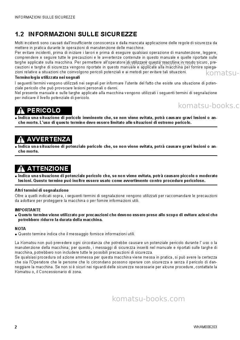 Komatsu ck30-1ita Manuale operativo copertina Pagina 4 Komatsu ck30-1ita Manuale operativo copertina Pagina 4
