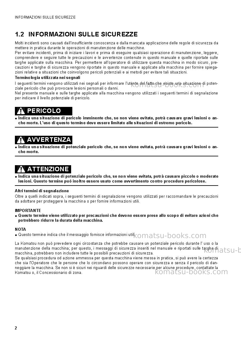 Komatsu ck25-1ita Manuale operativo copertina Pagina 4 Komatsu ck25-1ita Manuale operativo copertina Pagina 4
