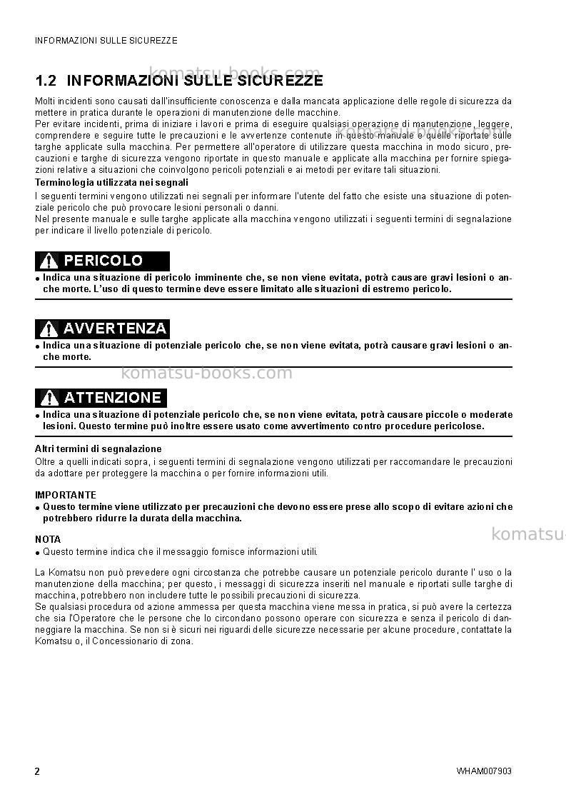 Komatsu ck25-1ita Manuale operativo copertina Pagina 4 Komatsu ck25-1ita Manuale operativo copertina Pagina 4