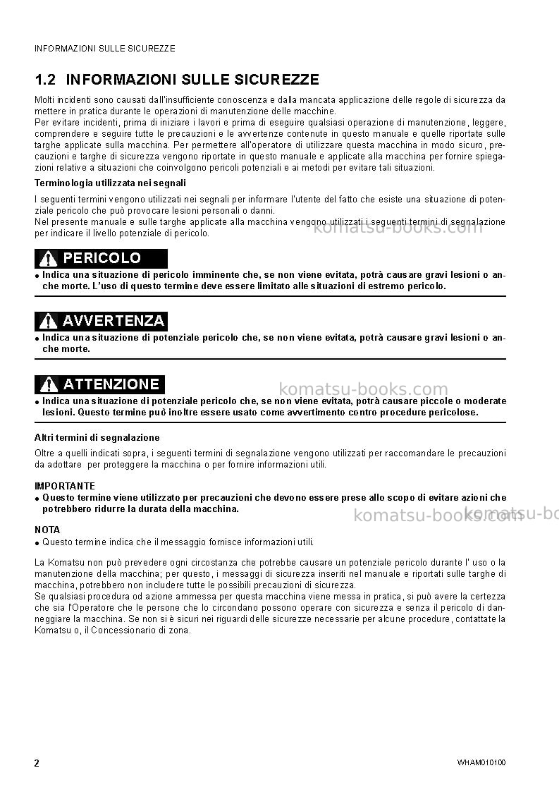 Komatsu pc78us-8jpn-for eu Manuale operativo copertina Pagina 4