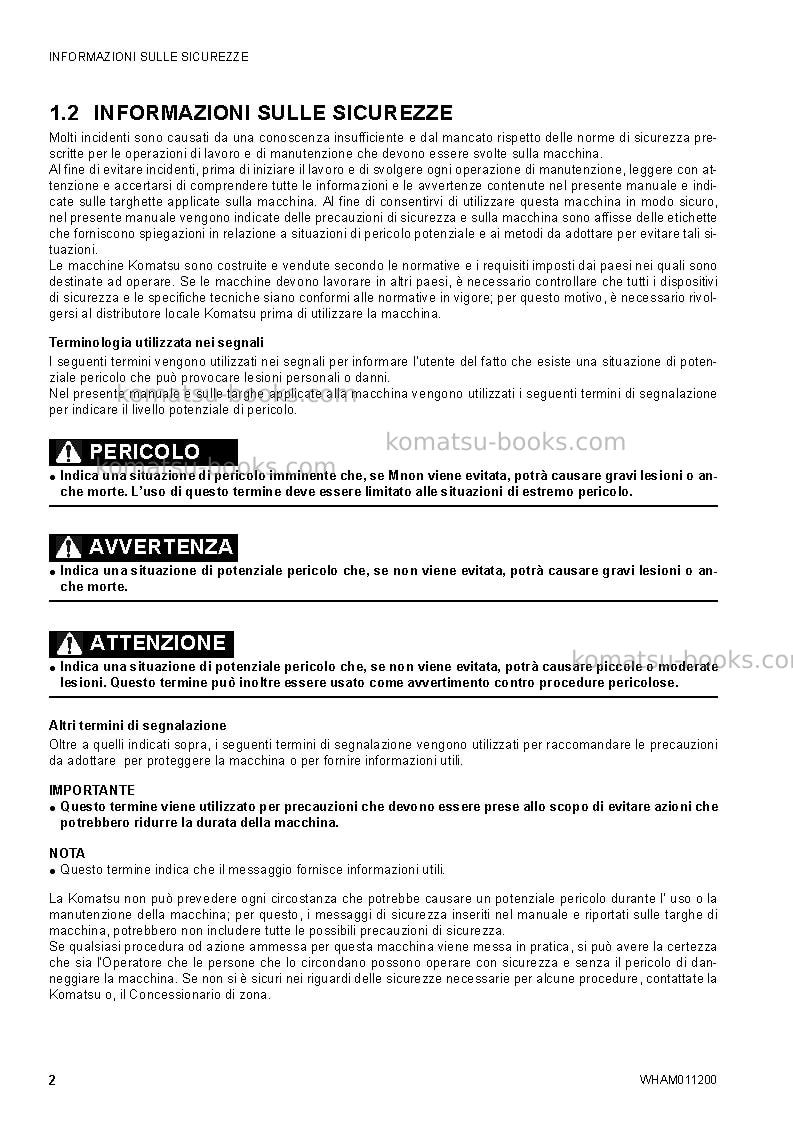 Komatsu ck30-1ita Manuale operativo copertina Pagina 4 Komatsu ck30-1ita Manuale operativo copertina Pagina 4