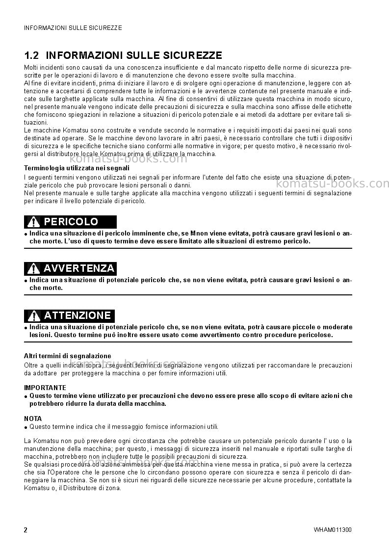 Komatsu ck35-1ita Manuale operativo copertina Pagina 4 Komatsu ck35-1ita Manuale operativo copertina Pagina 4