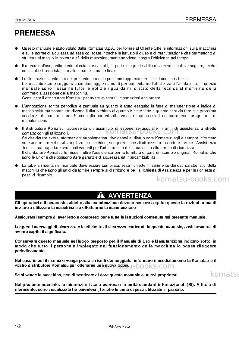 Komatsu pc118mr-8ita Manuale operativo copertina Pagina 4 Komatsu pc118mr-8ita Manuale operativo copertina Pagina 4