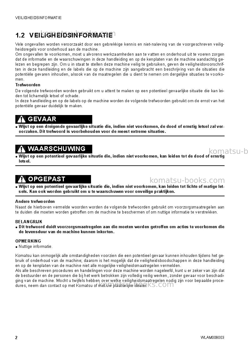 Komatsu ck35-1ita Operation manual cover Page 4 Komatsu ck35-1ita Operation manual cover Page 4
