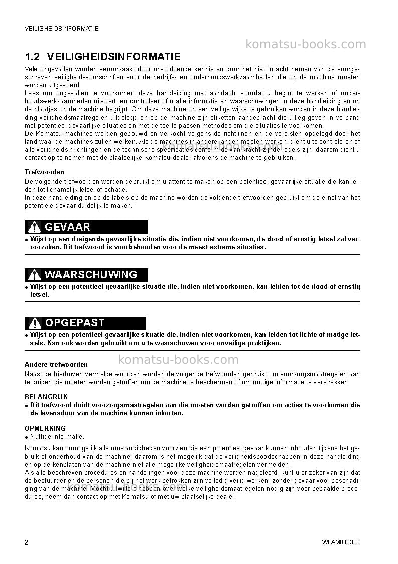Komatsu sk714-5ita-/ Operation manual cover Page 4 Komatsu sk714-5ita-/ Operation manual cover Page 4